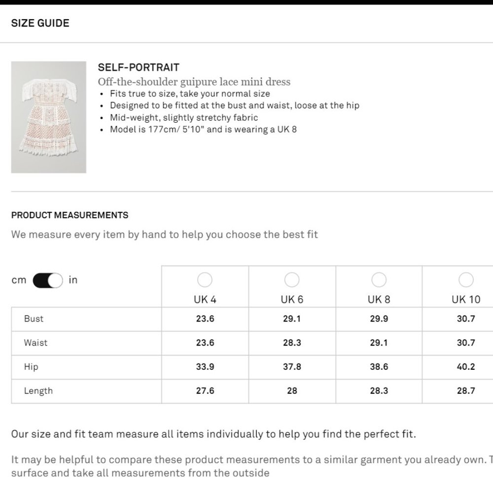 [NWT] Self-Portrait Off-the-shoulder guipure lace mini dress - Picture 5 of 6